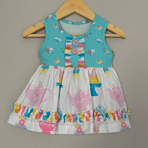 Eleanor Rose Other - Eleanor Rose Tea Party Birthday Party Teapot Kids Baby Dress Colorful Size 12M